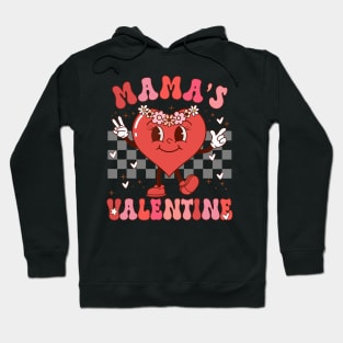 Retro Groovy Mama is My Valentine Cute Heart Boys Girls Kids Hoodie